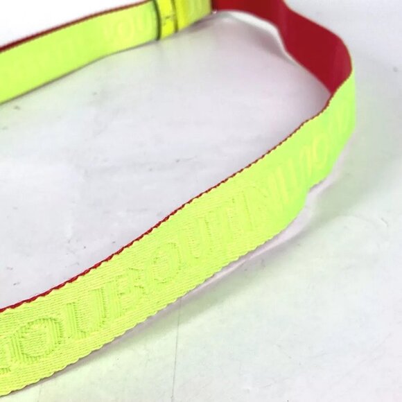Christian Louboutin logo Buckle Accessories belt Canvas yellow Unused - Picture 6 of 11